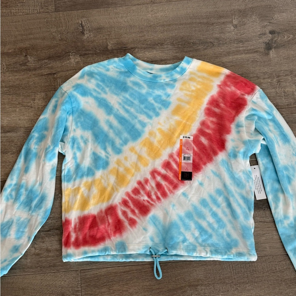 No Boundaries Blue and Yellow Tie-Dye Top